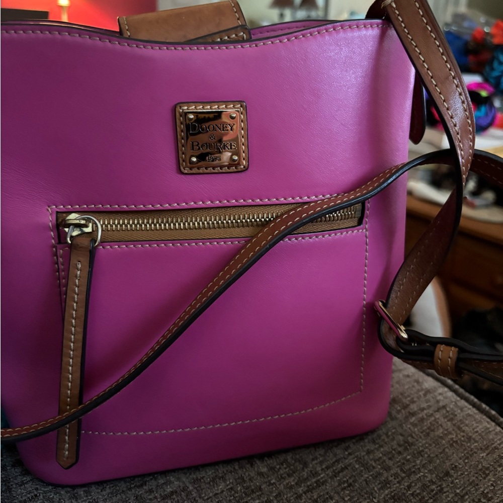 Dooney & Bourke Fuchsia Leather Crossbody Bag